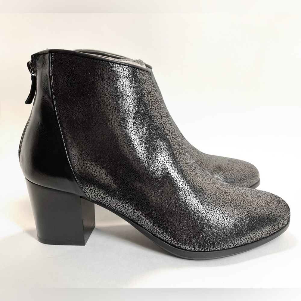 NWOT Homers Artisan Metallic Leather Ankle Boots Size 12M‎ (EU 43) Made in Spain
